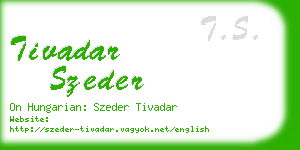 tivadar szeder business card
